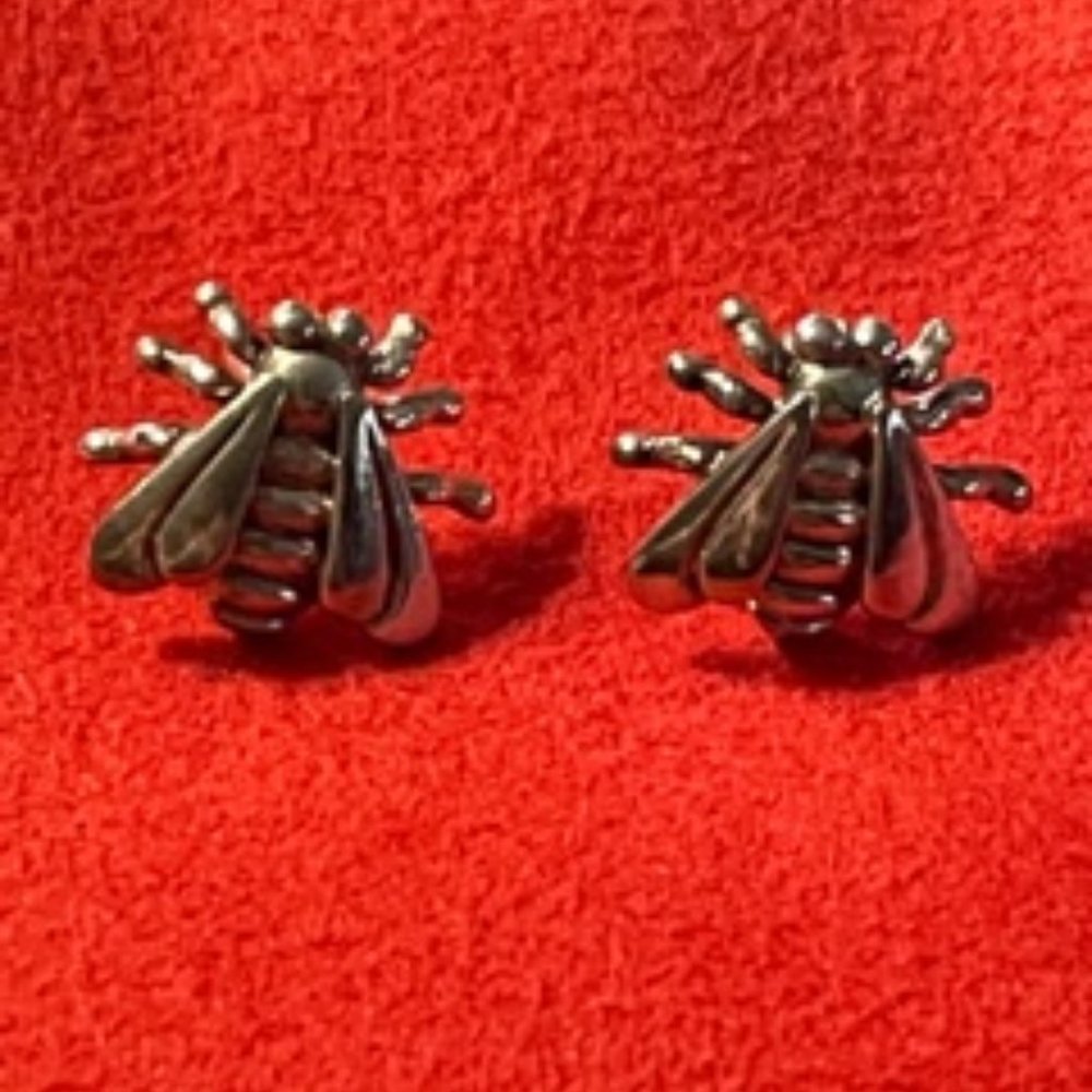 Sterling Silver Bee Earrings